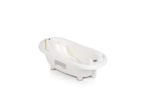 Moni Babybadewanne Set Bubble - Rosa - Badewanne Set mit Thermometer, Sitz und Spender für Duschgel und Shampoo. Ideal für sicheres Baden ab Geburt - bleibt immer in der Nähe Ihres Babys!