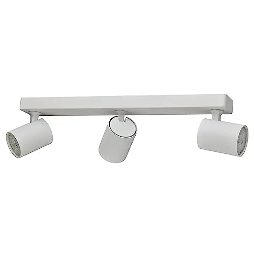 Oktaplex Bora Deckenstrahler 3 flammig GU10 - Deckenspots: Hochwertiger 3-flammiger Spotbalken in matt weiß, schwenkbare Köpfe für flexible Lichtausrichtung, ideal für stimmungsvolle Akzentbeleuchtung.