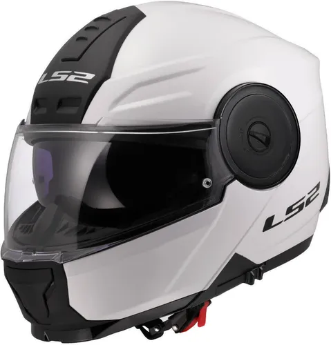LS2 SCOPE II Modularer Motorradhelm, Gloss White, XL - Modularer Motorradhelm mit leichter HPTT-Schale, hypoallergenem COOLMAX-Futter für hervorragendes Feuchtigkeitsmanagement und Atmungsaktivität. ECE 22.06 zugelassen.