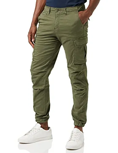 JACK & JONES Tapered Fit Cargo-Hose - Wanderhosen mit mittlerer Taille, aus 97% Baumwolle und 3% Elasthan für optimalen Tragekomfort und Bewegungsfreiheit.