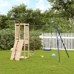 vidaXL Spielturm Massivholz Kiefer - Spielplatz aus massivem Kiefernholz mit Kletterwand, Schaukel und Sandkasten für unendlichen Spielspaß im eigenen Garten. Ideal für Kinder von 3-8 Jahren!