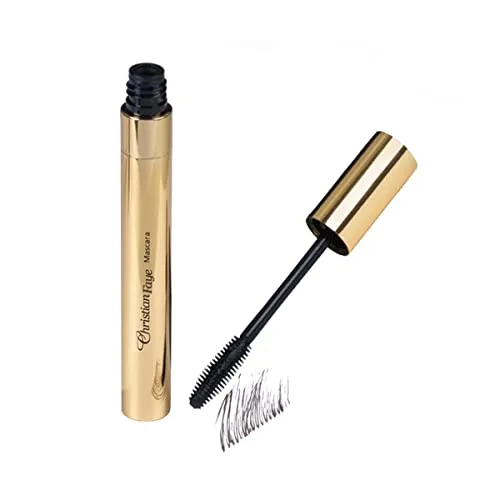 Push up Volumen-Mascara, Wimperntusche geeignet für Wimpernverlängerungen, da wasserlöslich, für definierte, tiefschwarze Wimpern, vegan, tierversuchsfrei