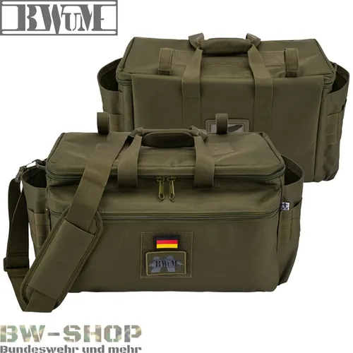 BWuM TACTICAL OPERATION BAG 45L - EINSATZTASCHE mit PATCH & FLAGGE - Robuste Tragetasche für Militär und Jagd, 45L Volumen, vielseitig einsetzbar und in ansprechendem Oliv erhältlich.