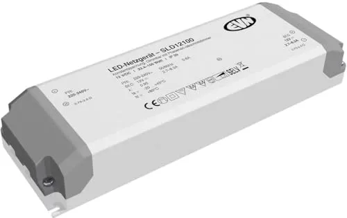 EVN SLD-Serie Netzgerät 12V/DC, dimmbar - Zubehör für Innenleuchten, ideal für Möbelbau und Innenbereiche, bietet einen breiten Dimmbereich von 100-0% bei LED-Dimmern.