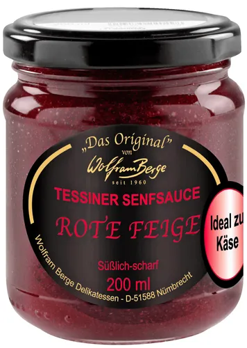Wolfram Berge Tessiner Rote Feigen Senf Sauce - Feige - 200 ml