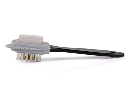 Kombibürste für Wildleder – mit Reinigungsgummi, Messingdraht Besatz und Nylonrand z2447
