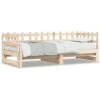 vidaXL Ausziehbares Tagesbett aus massivem Kiefernholz - Vielseitiges Schlafsofa für Schlafzimmer und Wohnzimmer, aus stabilem Kiefernholz gefertigt und mit Lattenrost für optimale Luftzirkulation.
