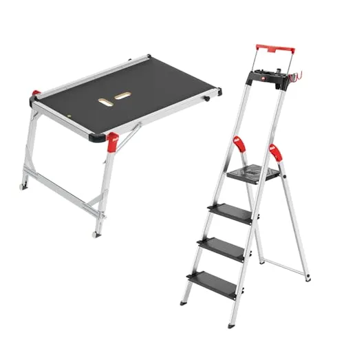 Hailo Stehleiter L100 Topline mit TP1 Treppenpodest von Hailo