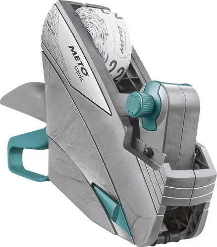 METO Preisauszeichnungsgerät Classic S - 1-zeilig in Grau - Drucker für präzise und konstante Etikettierung: Ergonomisches Design, einfacher Farb- und Etikettenwechsel, ideal für Handel, Gastronomie und Industrie.