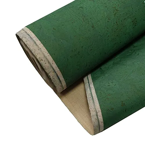 Korkstoff Korkleder 0,25 x 1,4m uni Meterware Kork Natur vegan Korkleder Korkhaut, Farbe:grün