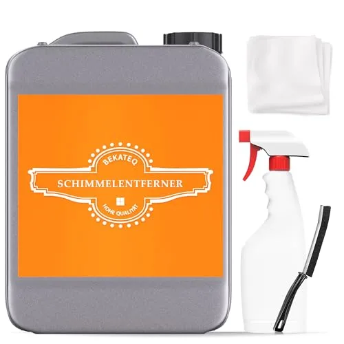 Schimmelentferner Set für Wand, Bad, Fugen - 2,5l Schimmelreiniger + Tuch + Fugenreiniger + Sprühflasche - Anti Schimmel Reiniger, Schimmelstop, Schimmelmittel säure & chlorfrei - BEKATEQ BE-780