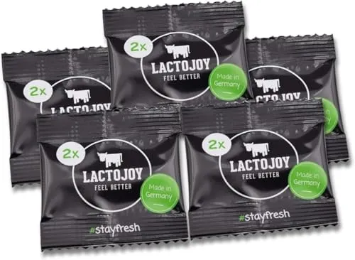 LactoJoy Laktasepillen 14.500 FCC I Probe-Paket mit 5 Beuteln à 2 Stück I Leistungsstarke Laktase-Enzyme bei Laktoseintoleranz I für eine verbesserte Verdauung I Ohne Siliciumdioxid