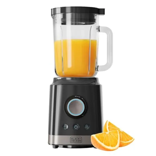 Black & Decker BXJB2000E 2000W Mixer - Standmixer mit 1,8L Glaskrug und 2000W Leistung. Ideal für Smoothies, Suppen und Eis. Spülmaschinenfeste Teile und rutschfeste Füße für einfache Handhabung.