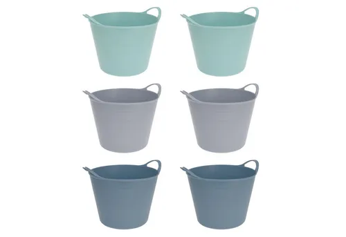 HAC24 Allzweckkorb Aufbewahrungskorb Flexi Korb Tragekorb Haushaltskorb (6 St), Flexibel Kunststoff 7 L Mit Griffe