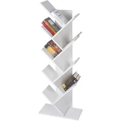 ML-DESIGN Bücherregal - 9 Ebenen Baumform in Weiß - Bücherschränke, stilvolles und platzsparendes Design mit 9 Ebenen für optimale Aufbewahrung und Organisation Ihrer Bücher und Deko.