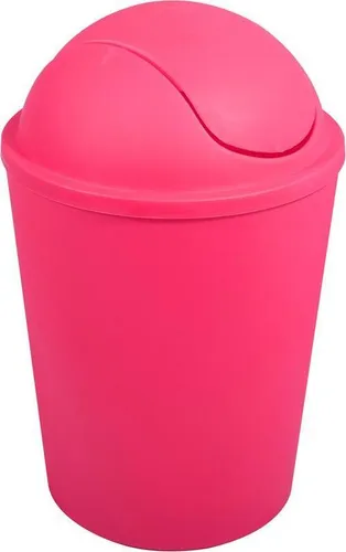 MSV Kosmetikeimer Abfalleimer Schwingdeckeleimer 5,5 Liter Kunststoff Pink