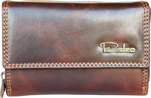 FLW Klassisches mittelgroßes Vollleder-Portemonnaie - strapazierfähiges Echtleder, RFID-Schutz und handgefertigte Qualität