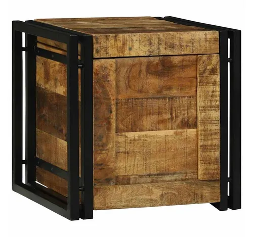 vidaXL Aufbewahrungsbox aus massivem Mangoholz - 40 x 40 x 40 cm - Rustikale Aufbewahrungsbox aus solidem Mangoholz, ideal für Wohnzimmer oder Schlafzimmer. Handgefertigt und einzigartig, bietet sie viel Stauraum bei kompakter Größe.