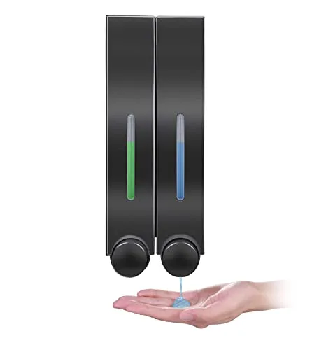 WANGCL Seifenspender zur Wandmontage, Duschlotion, Shampoo, Gel, Cotainer, für Badezimmer, Toilette, Büro, Café, Restaurant, Hotel – Doppelschwarz