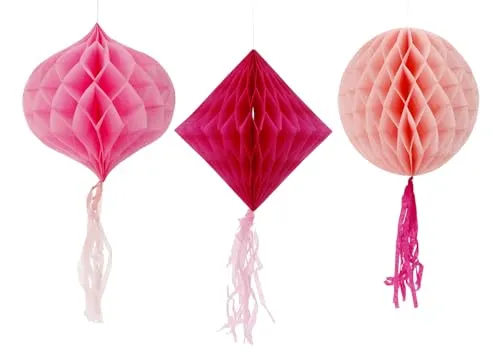 Folat 24315 Rosa Papier Party Dekorationen Wabenball-Set