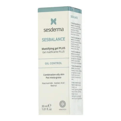 Sesderma Sesbalance Mattifying Gel Plus Oil Control 30 ml - Tagespflege mit mattierender Wirkung, ideal für fettige Haut und zur Kontrolle von überschüssigem Öl.