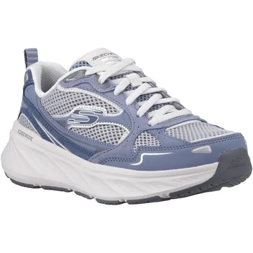 SKECHERS EDGERIDE Damen Sneaker, Gr. 40, graublau - Sneaker aus Lederimitat und Mesh, mit 3 cm Plateau und Skechers Air-Cooled Memory Foam für optimalen Tragekomfort. Ideal für sportliche Outfits!