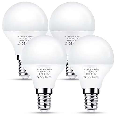 E14 LED Warmweiß Lampe 7W – 600LM Glühbirne E14, Ersetzt 60 Watt, 4 Stück