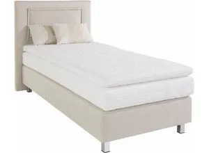 Beige Boxspringbett 90x200 cm mit Kaltschaum-Topper von Westfalia