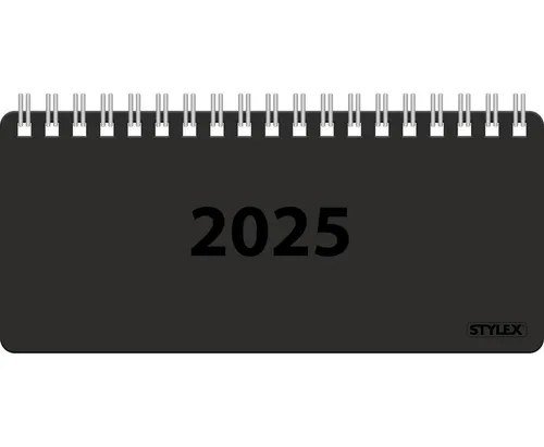 Stylex Schreibwaren Terminkalender 2025 - Praktischer Spiral-Taschenkalender - Kalender 2025, kompakt (ca. 8 x 18 cm) mit 144 Seiten. Ideal für unterwegs, bietet 1 Woche auf 2 Seiten für optimale Planung. Farbe: schwarz.