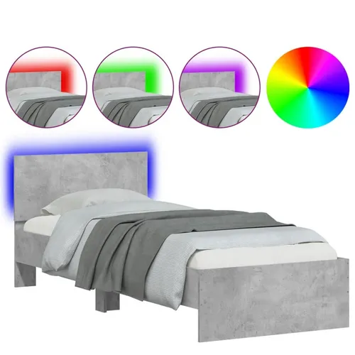 vidaXL Bettgestell mit Kopfteil und RGB-LED-Leuchten