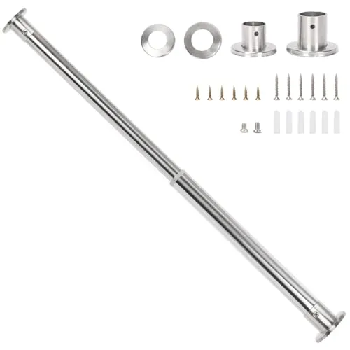 Wardlock Kleiderstange Schrank ausziehbar, Edelstahl Ausziehbare Kleiderstange für Kleiderschrank Innen, Teleskop Schrankstange für Kleidung (68-120 CM)