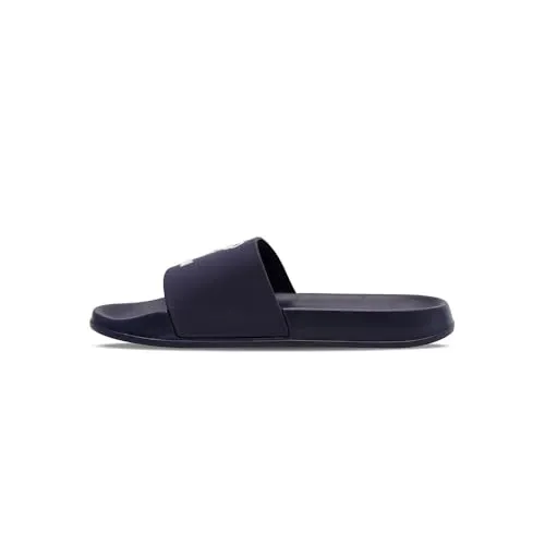 Hummel HML Essential Pool Slide Badeschuhe blau/weiß – Komfortable Badelatschen - Bequeme und leichte Badelatschen im Retro-Stil, ideal für den Pool. Schnelltrocknendes Fußbett aus EVA-Schaum sorgt für hohen Tragekomfort.
