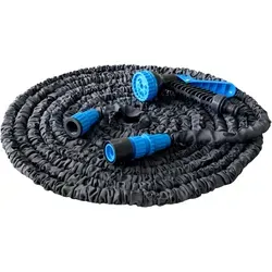 Flexibler Gartenschlauch 23m grau mit Zubehˆr und Spr ̧hkopf