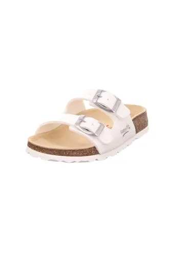 Superfit Jungen Fussbettpantoffel WEISS 5000, 25 EU - Futterlose Hausschuhe für Jungen mit ergonomischem Fussbett, ideal für Komfort und Unterstützung zu Hause.