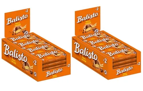 Balisto Riegel Korn 2x 20x37g Keks mit Vollkorn, umhüllt von Milchschokolade - Schokoriegel Snack Schokolade