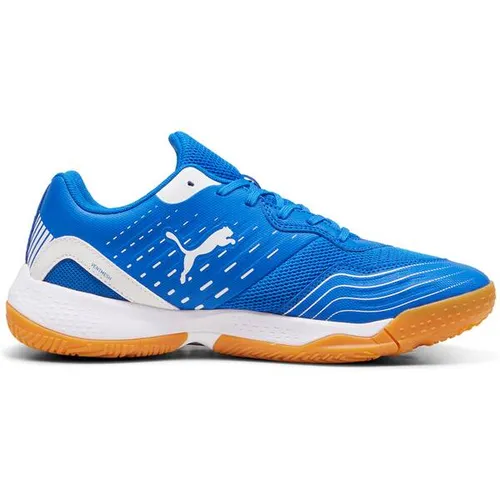 PUMA Unisex Solarflash III Indoor Court Shoe, Team Royal White, 43 EU - Herren-Hallenschuhe mit Regular Fit und Ventair Mesh für optimale Atmungsaktivität, EVA-Einlegesohle für Fußgewölbeunterstützung und StabilitySkeleton für erstklassige Stabilität.