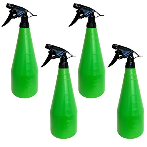 HAC24 4er Set Pflanzen Sprühflasche 1 Liter Pflanzensprüher Kunststoff Handsprüher Grün Desinfektionssprüher Zerstäuber