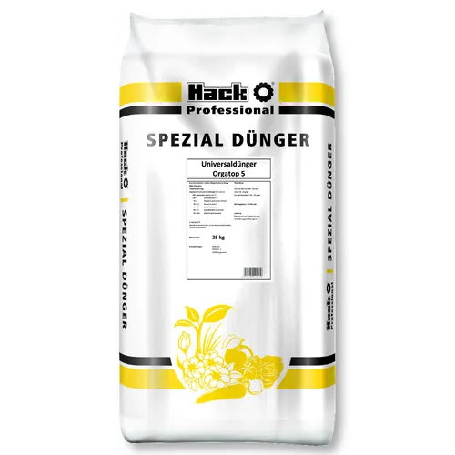 HACK PROFI Orgatop 5 Universaldünger 25 kg Gemüsedünger Rasendünger Profi