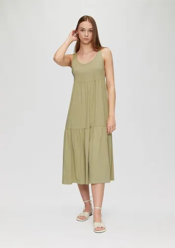 QS Midikleid Kleid Volantkleid aus Baumwolljersey