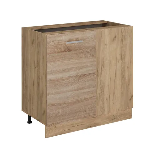 Vicco Eckunterschrank R-Line in Sonoma/Goldkraft Eiche - Praktischer Eckunterschrank für effektive Raumnutzung in Ihrer Küche. Höhenverstellbare Füße und modernes Design machen ihn zum perfekten Küchen-Highlight.