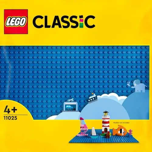 LEGO Classic Blaue Bauplatte 32x32 Noppen - Kreative Basis für unendlichen Bau-Spaß und stabile Konstruktionen für Kinder ab 4 Jahren