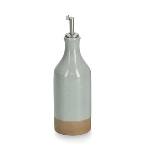 Zeller Essig-Ölflasche 420 ml Steingut/Edelstahl - Elegante Essig-Ölflasche aus Steingut und Edelstahl, ideal für die stilvolle Küche. Maße: 7 x 23,1 cm, perfekt für das einfache Dosieren von Essig und Öl.