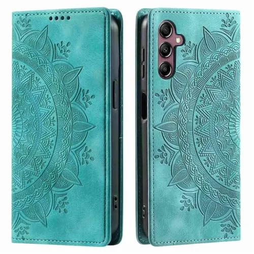 CoverKingz Handyhülle kompatibel mit Samsung Galaxy A56 - Handytasche mit Kartenfach Standfunktion Cover - Handy Hülle klappbar Motiv Mandala Grün