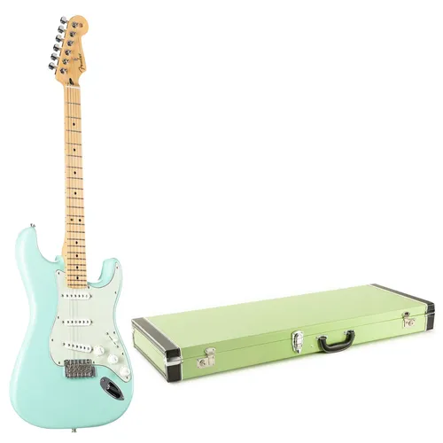 Fender LTD Player Strat SFG & Case 2 - E-Gitarren Anfänger Set - Vielseitiges E-Gitarren Set für Einsteiger, perfekt für den kreativen Einstieg in die Musik. Inklusive strapazierfähigem Case für optimalen Schutz.
