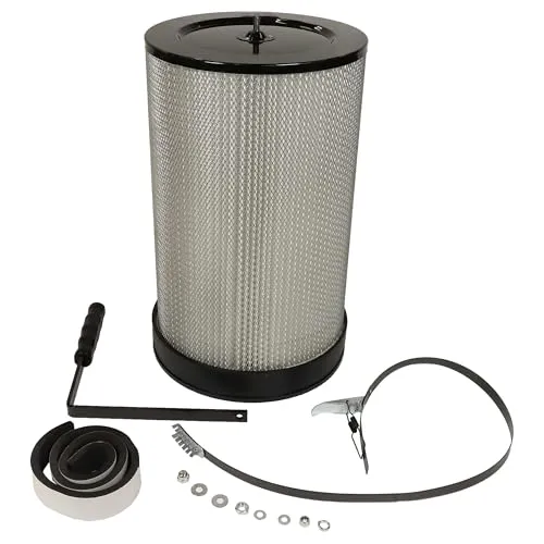 vhbw Feinstaubfilter kompatibel mit BAMATO AB-550 Absauganlage - Feinstaub-Filterpatrone mit Reinigungsbürste