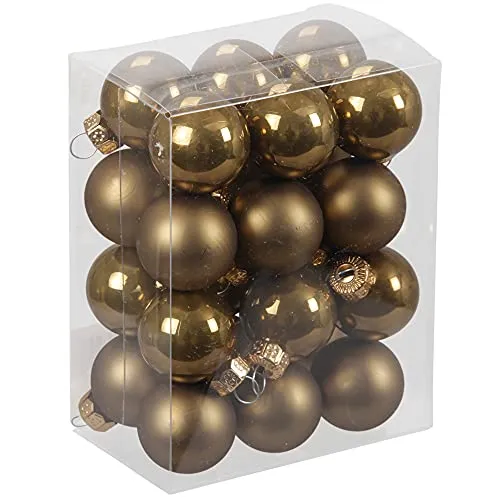 Kleine Baumkugeln aus Glas Ø 2 cm/2,5 cm/3 cm in gelb von Annastore