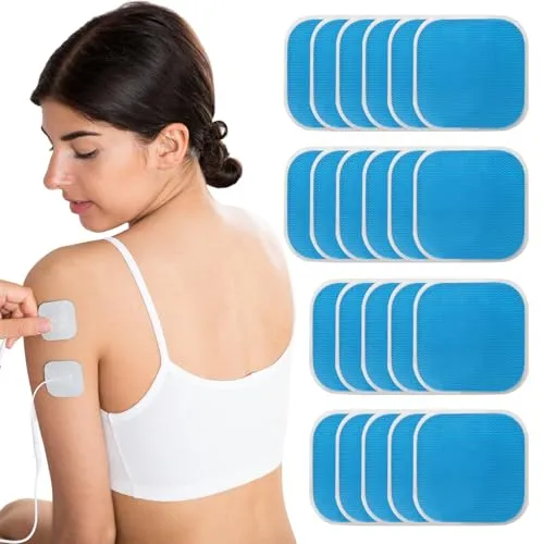 Roinaid 22 Stück Ersatzsets Gel Pads, 45 X 45 Mm Gel Pads Kompatibel Em 59 Elektroden Tens Gerät Hochwertiges Gelmaterial, kann Effektiv und Dauerhaft auf Der Haut Haften