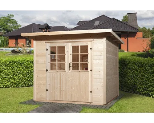 Gartenhaus weka Massivholzhaus 28 mm Gr.1 mit Fußboden 260 x 277 cm natur