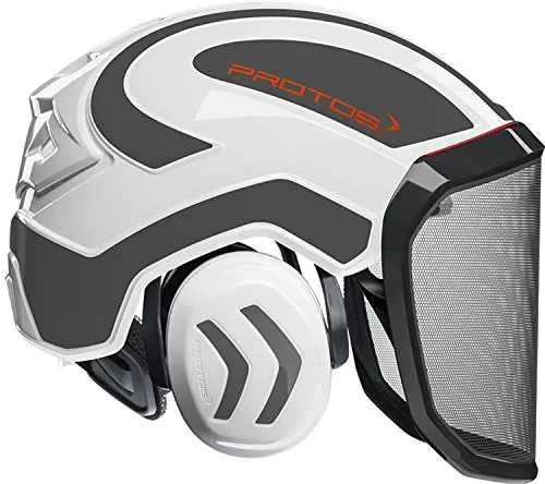 Protos Unisex Integral Forest Forstschutz-Helm, Weiß/Grau von Protos