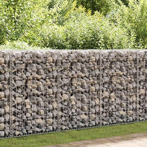 vidaXL Gabionenwand mit Abdeckung 100×20×150 cm aus verzinktem Stahl - Robuste Gabionenwand für Garten- und Landschaftsgestaltung, schützt vor Wind und Lärm. Stabiler verzinkter Stahl, leicht zu montieren und langlebig.